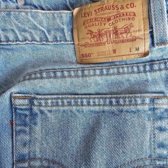 Vintage levis womens Sz 18 wash blue relax fit tapered leg 90s - Picture 10 of 10